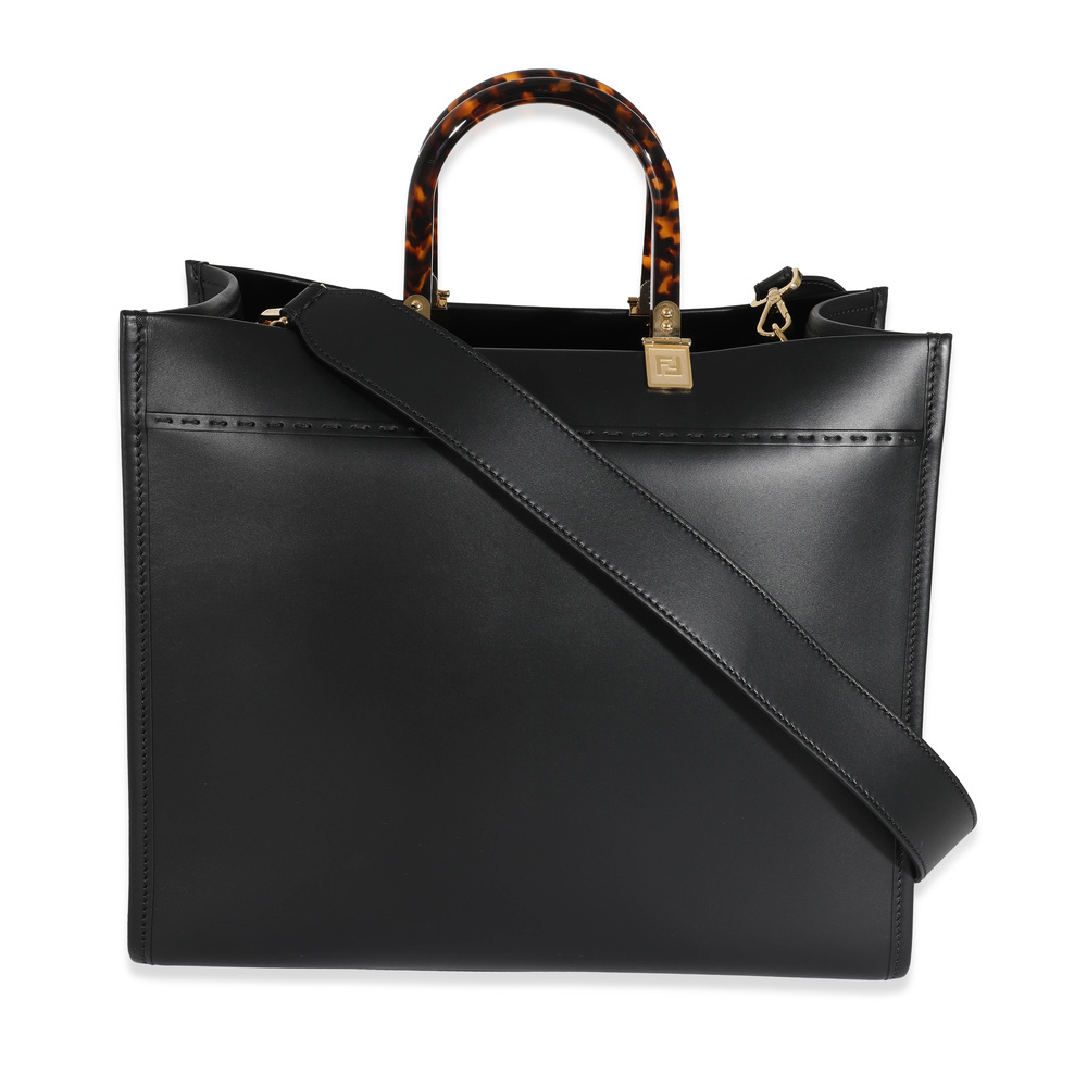 Fendi Black Leather Medium Sunshine Tote - Picture 2 of 6